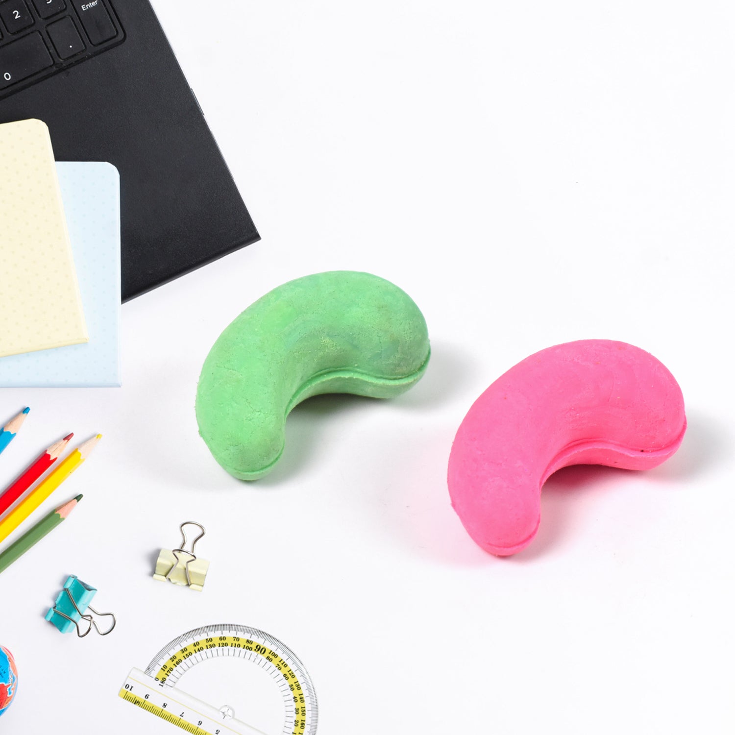 Cashew Nut Eraser Rubber Erasers (1 Pc  Mix Colour  Design) Cashew Nut Eraser Rubber Erasers (1 Pc  Mix Colour  Design)